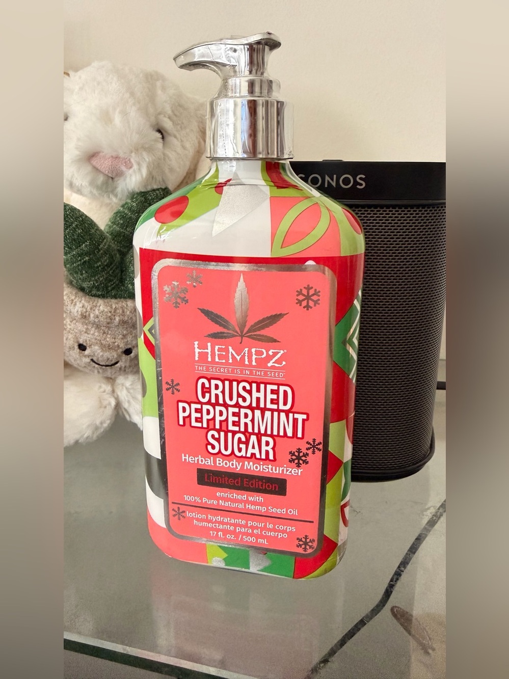 New Limited edition Hempz Crushed Peppermint Sugar Herbal Body Moisturizer 500ml